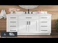 ARIEL Hepburn 42 inch Bathroom Vanity with Sink Solid Wood 1 5 inch Pure White Quartz