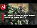 From poppy fields La Chapiza records and uploads content to TikTok