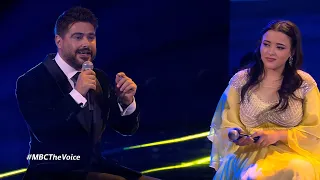 ديو اشرقت وناصيف زيتون في برنامج ذا فويس اغنية  حلوة  بدون موسيقي دندنها