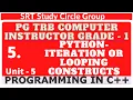 5 UNIT - 5 Iteration or Looping constructs PGTRB Computer Instructor Grade I SRT Study Circle Group
