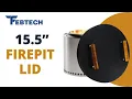 15 5 Round Firepit Lid - 16 Gauge Steel Heat-Resistant Cover w Dual Wooden Handles for Outdoor Use