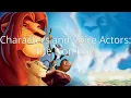 Characters and Voice Actors The Lion King 1994