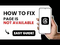How To Fix Page Is Not Available Right Now Error in Threads App 2023