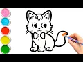 Download Lagu Tekenen, schilderen en kleuren van kittens thuis afbeelding voor kinderen 🐈🐱🐈 #410