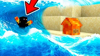 TSUNAMI CONTRA MINI CASA DE LAVA NO MINECRAFT
