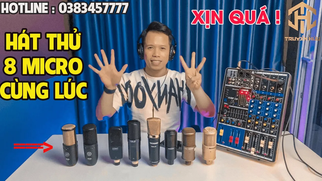 Hát Thử 8 Mic Thu Âm Với Mixer M4 Sẽ Như Thế Nào ? TRUYỀN HỮU TEST VÀ ĐÁNH GIÁ 8 MICRO CÙNG LÚC