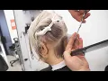 OLDER WOMEN HAIRCUT - STACKED PIXIE BOB CUT GREY HAIR