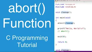 abort Function C Programming Tutorial