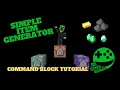 Simple Item Generator - Command Block Tutorial Minecraft