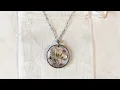 Handmade memorial pendant necklace with ashes amethyst and dried flowers - how it s made resin