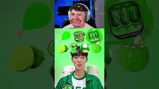 Comida aleatório de cor Verde MUKBANG2 🐸 IB @cure0721 #shorts