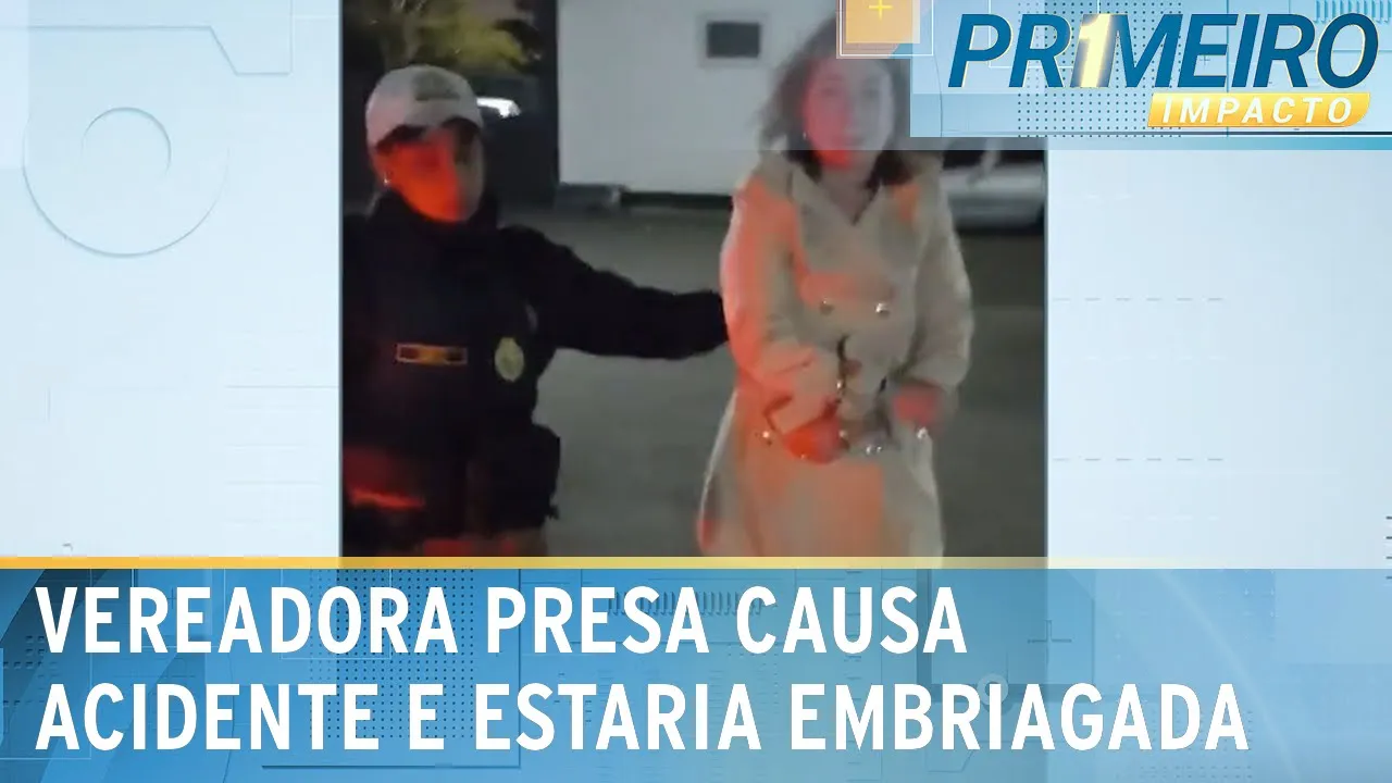 Vereadora de Curitiba (PR), com sinais de embriaguez, provoca acidente | Primeiro Impacto (27/11/23)