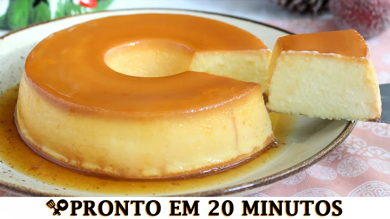 Pudim de leite condensado com leite ninho. 