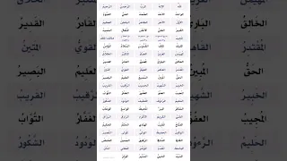 أسماء الله الحسنى 99 