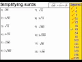 Simplifying surds