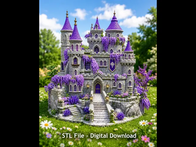 Lavender Bloom Castle STL File for 3D Print video thumbnail