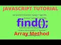JavaScript Array Find Method Tutorial in Hindi Urdu