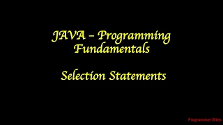 Java Selection Statements