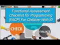 how to fill up facp checklist assessment tool