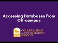 Accessing Databases Off Campus