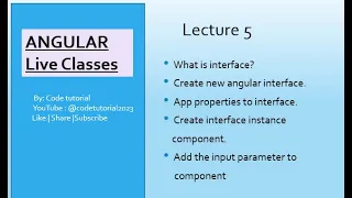 Lec 5 Interfaces and Input angular tutorial angular live classes