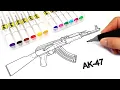 AK-47 assault rifle - Coloring Pages DRAWING and COLORING complition