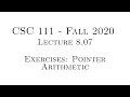 C Programming Fall 2020 - Lecture 8 07