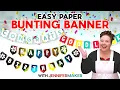 EASY Party Decor Make A Paper Bunting Banner Birt ay Congratulations