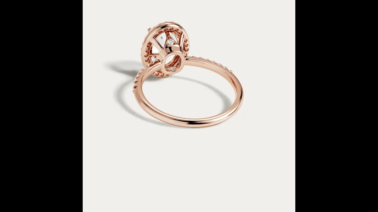 Zaira丨Halo Design Lab-Grown Diamond Modern Vintage Engagement Ring