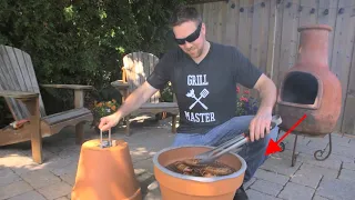 DIY BBQ Grill Smoker made from Flower pots
