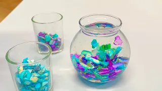 watch and listen dropping crushed seashells into jelly wax visual sound asmr 