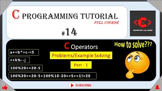 C Operators Solving - 1 C Programming for beginners C Programming Tutorial