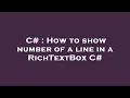 C How to show number of a line in a RichTextBox C