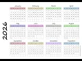 2026 Calendar Printable Free PDF Download US A4 Letter Size
