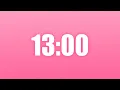 13 Minute Timer - Minimal No Sound Pink Background