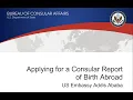 Applying for a Consular Report of Birth Abroad CRBA