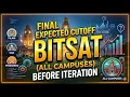 FINAL BITSAT 2026 Expected Cutoff Before Iteration 1 All Campuses Branches