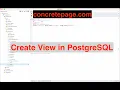 Create View in PostgreSQL