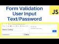 username and password validation in javascript Javascript tutorial for beginners - 34