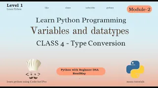 Python Type Conversion Explained Class 4 - Variables Data Types Python for Beginners