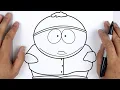HOW TO DRAW ERIC CARTMAN South Park - Easy Step By Step Tutorial For Beginners