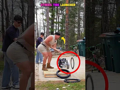 OTHERS-TIRE LAUNCHER Vs the last guy💀🔥. #fyp #viralvideo #unique #hook