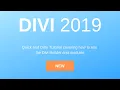 Divi Theme Tutorial - 2019