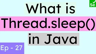 What is Thread sleep in Java Types of Waits - Part 3 Selenium Ninja