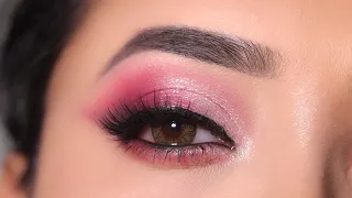 Sparkling PINK eyeshadow Look || Very easy and Simple eye Makeup Tutorial || Shilpa