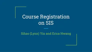 Course Registration on JHU SIS Prototype Demonstration