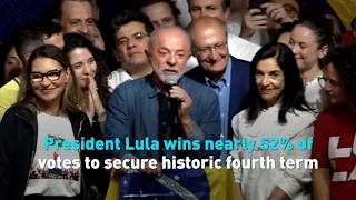 President Lula wins nearly 52% of votes to secure historic fourth term