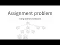 Assignment problem Branch and bound Scholarly things