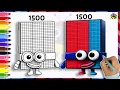 Numberblock 1500 Drawing Coloring For Kids Learn To Draw Numberblocks Easy At Art Start