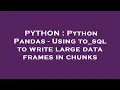 PYTHON Python Pandas - Using to